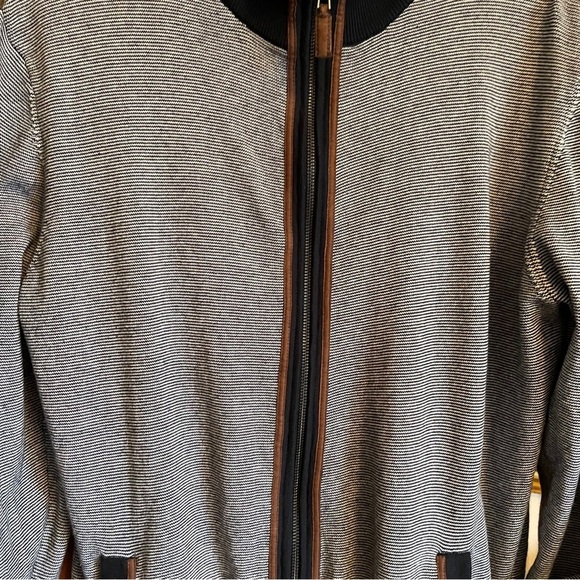 Daniel Bishop Collection Navy Trim-Zipup Cardigan sweater-100% Cotton-Size Large - Picture 12 of 15